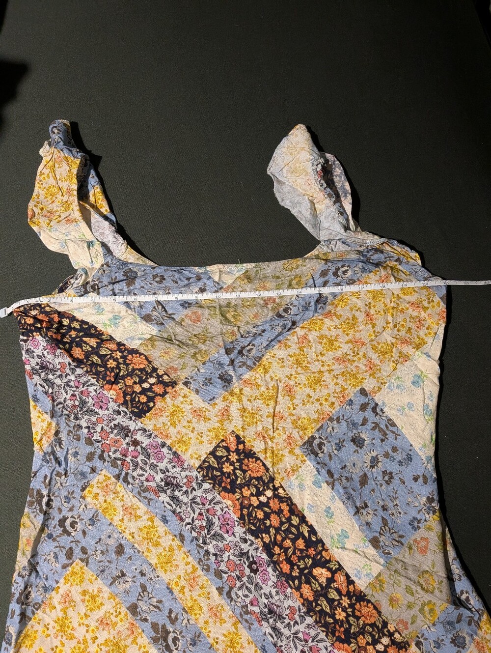 ASOS Boho Patchwork Floral Maxi Dress - Blue & Yellow US Size 14 - Picture 5 of 6
